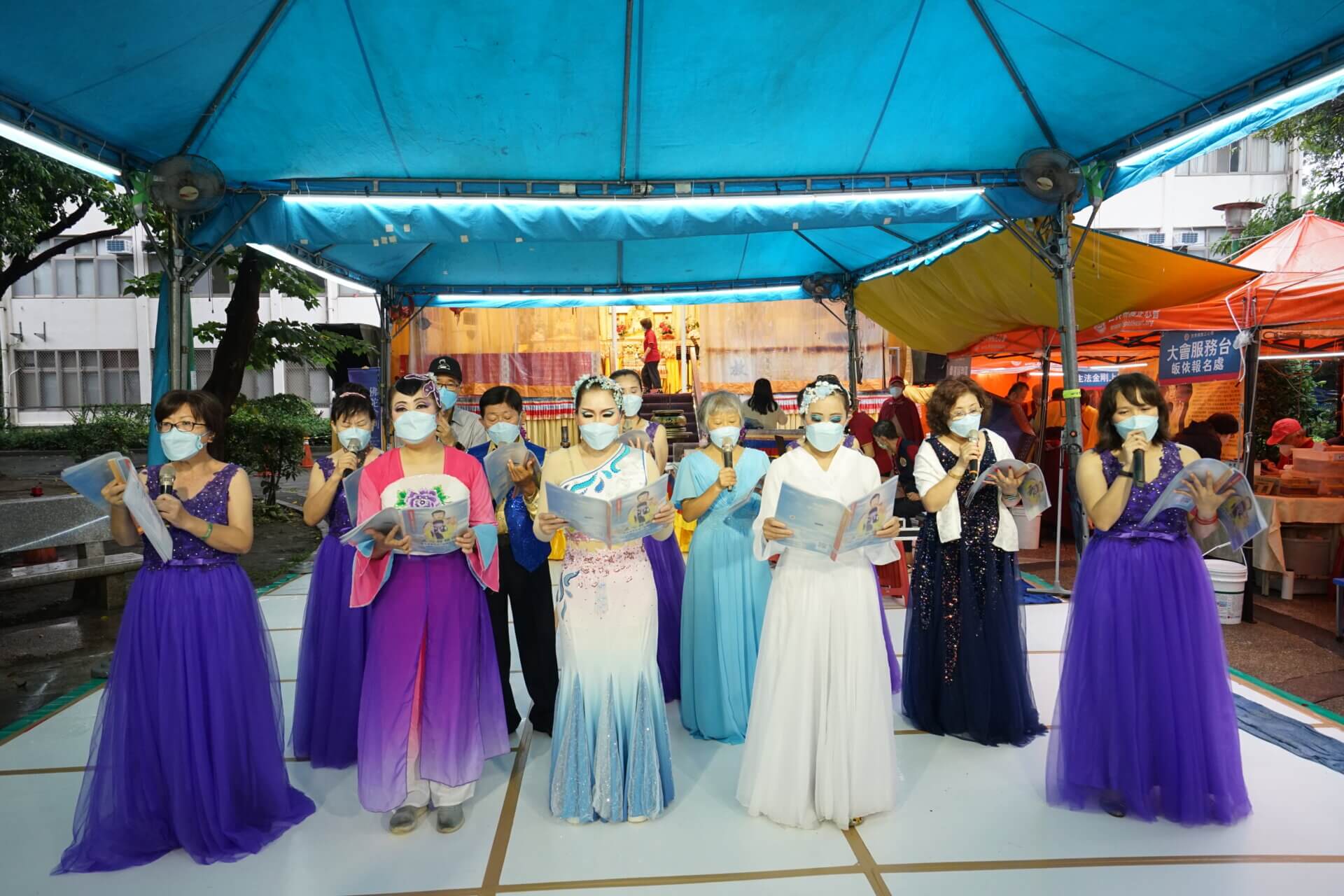 世界佛教正心會於板橋舉辦觀世音菩薩吉祥日法會，表演團體樂藝供佛
