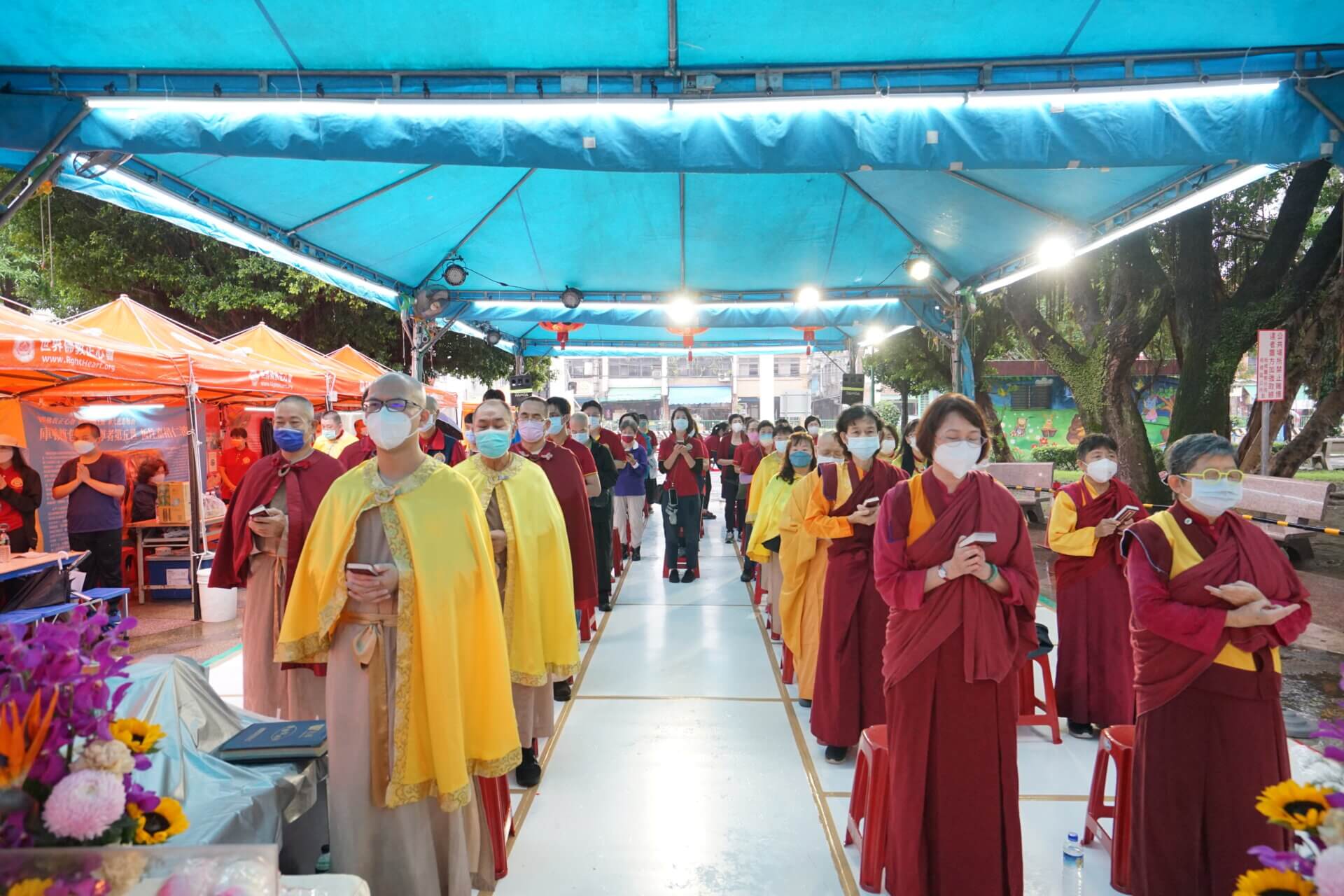 世界佛教正心會於板橋舉辦觀世音菩薩吉祥日法會，眾多信眾參加誦經法會