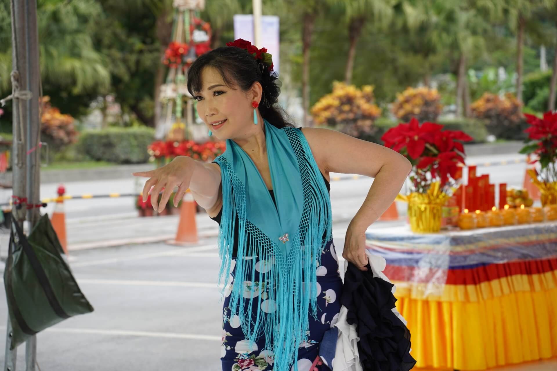 世界佛教正心會於元旦到花蓮光復舉辦百日超薦法會，黃美綸老師佛朗明哥舞蹈樂藝供佛